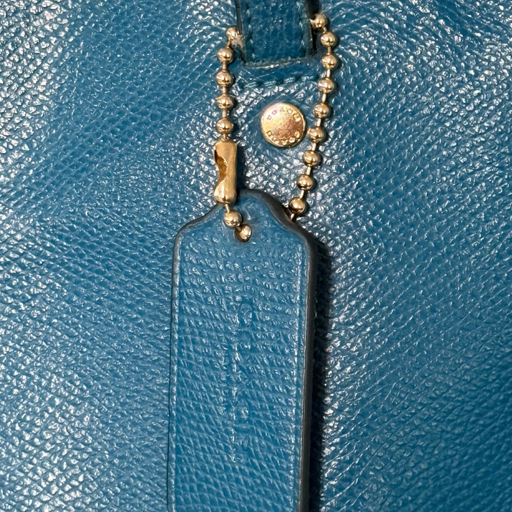 COACH glossy blue Leather Tote – (Slouchy & Soft) - Picture 6 of 15
